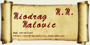 Miodrag Malović vizit kartica